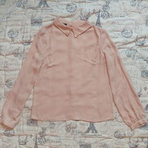 💟Rose gold💟Collared blouse w/ long sleeves